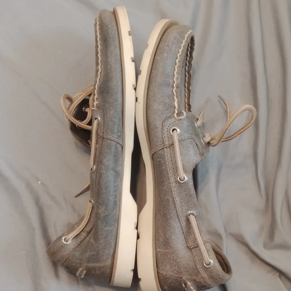 Sperry Top-Sider men tan and black boat shoes size 8 medium